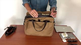 ➤Filson Rugged Twill Original Briefcase Review [upl. by Murrell]