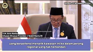 Pernyataan Indonesia pada Konferensi Tingkat Tinggi KTT Luar Biasa ArabIslam [upl. by Sid]