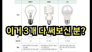 백열전구 VS 형광등 VS LED  이거 3개 다 써보신 분 [upl. by Notniuqal]