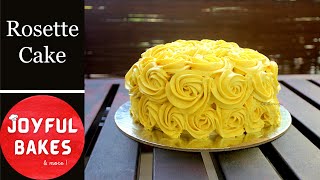 Rosette cake  How to make a simple Rosette Cake  Whipped Cream Rosette Cake [upl. by Fadas72]