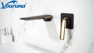 VOURUNA Rose GoldenampBlackampWhite Wall Mounted Bathroom Faucet Lavatory Vessel Sink Mixer Basin Tap [upl. by Liliane]