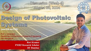 Design of Photovoltaic Systems  NPTEL  noc24ee109  Week6 [upl. by Sherilyn]