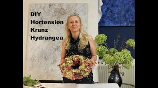 diezürcherin Hortensien Kranz Hydrangea dekoration floristik Lektion floraldesign diy deutsch [upl. by Anawit]