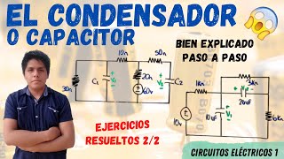 EJERCICIOS con CAPACITORES ⮞ ENERGIA ALMACENADA en el CAPACITOR 2 EJERCICIOS RESUELTOS 💥 [upl. by Ytomit219]