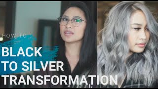 HOW TO FROM BLACK TO SILVER HAIR [upl. by Coheman]