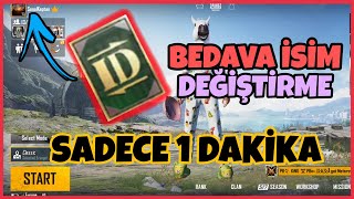 PUBG Mobile İsim Değiştirme Bedava ID Kartı Alma [upl. by Annaegroeg]