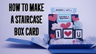 How to make a staircase explosion box card tutorial [upl. by Neidhardt]