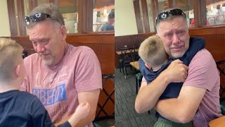 Grandson Surprises His Grandpa At Restaurant [upl. by Mount]