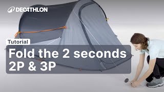 TUTORIAL  How to fold the 2 SECONDS tent   Decathlon [upl. by Beker]