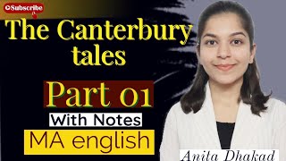 The Canterbury Tales by Geoffrey chaucer  MA english with Anita General prologue canterbury [upl. by Idarb604]