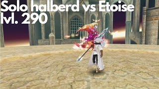 Nub Solo Halberd Vs Etoise level 290  Toram Online [upl. by Yorel582]