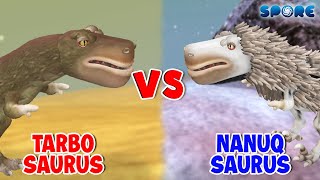 Tarbosaurus vs Nanuqsaurus  Desert Dino vs Tundra Dino S1E1  SPORE [upl. by Base83]