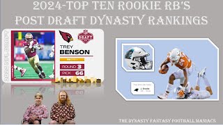 2024Top Ten rookie RB’s post Draft Dynasty Rankings [upl. by Naehs]