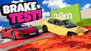 Testing Brakes on Cars VS Dangerous Roads in BeamNG Drive Mods [upl. by Ahsilif]