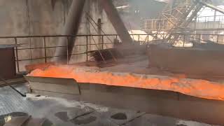 blast furnace Iron making tapping molten iron site [upl. by Oiluj]