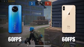 POCO X3 PRO🥷 vs IPHONE XS MAX🦅 PUBG TEST 2024 [upl. by Zinah]