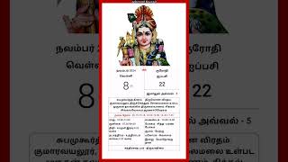 Today Tamil Calendar l Rasi palan l November 8 2024 l tamilcalendar tamilcalendar2024 [upl. by Imefulo]