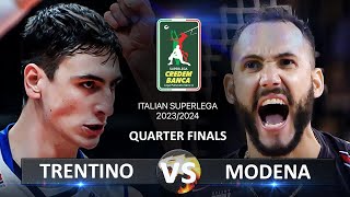 Quarter Finals of Italian Volleyball SuperLega 20232024  Trentino vs Modena [upl. by Candida]