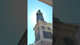 Statue of Giordano Bruno in Campo de Fiori Rome Italy [upl. by Allerus]