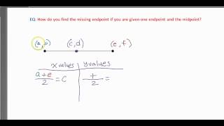 Day 1  How to Find the Missing Endpoint Given One Endpoint and the Midpoint [upl. by Ynnaj583]