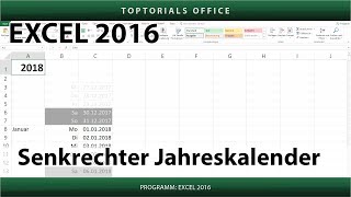 Senkrechter Jahreskalender Excel [upl. by Latton]