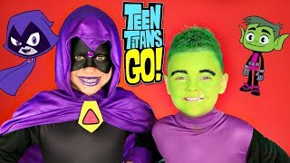 Teen Titans Go Raven and Beast Boy Costumes and Makeup [upl. by Agueda]