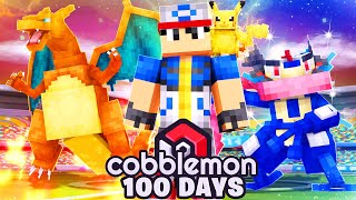 I Spent 100 Days As ASH KETCHUM In COBBLEMON Minecraft Pokemon [upl. by Guria938]