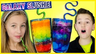 LIGHT UP GALAXY amp RAINBOW SLUSHIE PINTEREST DIY FUN EASY FROZEN DRINK RECIPE [upl. by Aubert913]