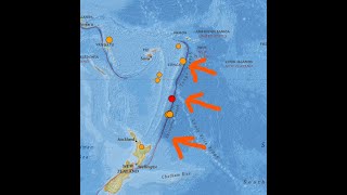 Big time Earthquake swarm Kermadec Islands region Bigger quake possible Wed Night 10162024 [upl. by Einnaj]