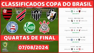 CLASSIFICADOS NA COPA DO BRASIL  QUARTAS DE FINAL COPA DO BRASIL 2024  CLASSIFICAÃ‡ÃƒO HOJE [upl. by Yim]