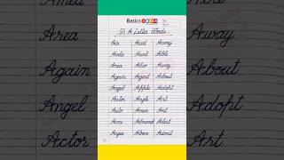 A Letter Words in English Cursive Writing  List of words that start with letter A for children [upl. by Cofsky]