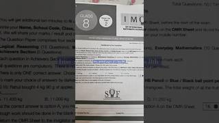 Imo model paper 2  class 8th SOF International Mathematica Olympiad [upl. by Ajile]