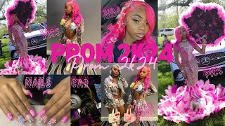 PROM VLOG 2K24 PREP  GRWM Design my dress dye wig nails lashes makeup hair after prom etc [upl. by Enailuj]