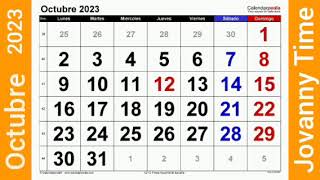 Calendario  Octubre 2023 [upl. by Enylekcaj908]