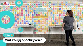 Amerikanen plakken briefjes met boodschap in metrostation [upl. by Aicelet818]