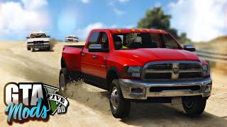 FUGA INSANA DE DODGE RAM 3500 com UM MILHÃO DE DÓLARES  GTA 5 MODS [upl. by Huldah]