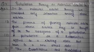 PERTURBATION theory or molecular orbital  MSc organic chemistry notes [upl. by Colis728]