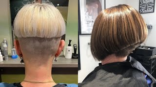 My girlfriend worst haircut challenge everFrom long to half shaved undercut short nape haircut [upl. by Teragramyram]