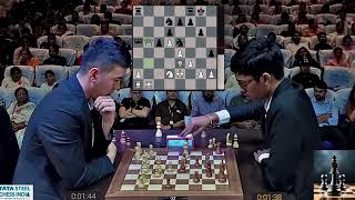 Kolkata Tata Steel Chess Blitz  Abdusattorov vs Praggnanandhaa  sharp game and surprising ending [upl. by Oirasor]