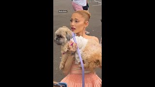 Ariana Grande has fan’s dog thrust at her at Wicked event [upl. by Halyak]