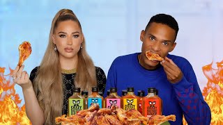 HOT WINGS CHALLENGE AVEC MON CHÉRI  Questions épicées 🥵  Océane [upl. by Alded]