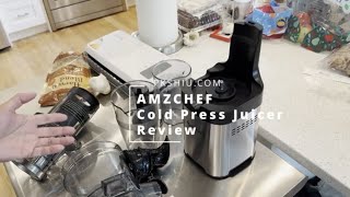 AMZCHEF Cold Press Juicer ULZM1902SV Review [upl. by Kincaid410]