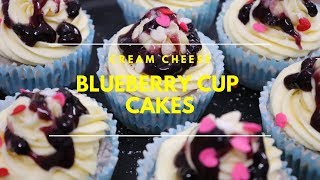 No Bake Eggless Blueberry Cream Cheese Cup CakeEggless Cup Cakes without OvenNo Bake Fruit Cupcake [upl. by Kciv941]