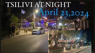 Tsilivi Zakynthos Island at Night time April 232024  Some Restaurants are already open [upl. by Dachi129]