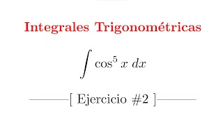 Integral Trigonométrica Indefinida  Ejercicio 02 [upl. by Kabob]