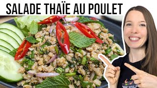 Cuisine Thai Larb au Poulet Recette Facile et Rapide HOP DANS LE WOK [upl. by Lemmy]