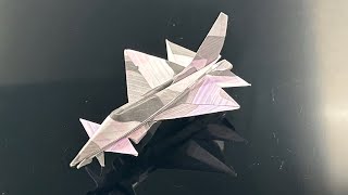 Titan Origami Fighter Jet Tutorial How To Fold An Awesome Origami Fighter Jet Flies really well [upl. by Yllah]