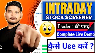 Intraday Screener Review  how to find Intraday trading Stocks  best Screener Review HINDI [upl. by Iderf]