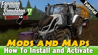 Farming Simulator 17  How To Install Mods and Maps [upl. by Ednalrim27]