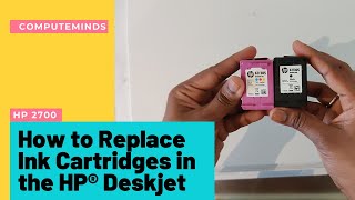 HP 2700 Cartridges Change  Installing Setup Ink Cartridges in HP Deskjet 2700 AllInOne Printer [upl. by Nickolaus28]